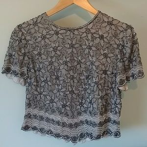 Vintage silk beaded top